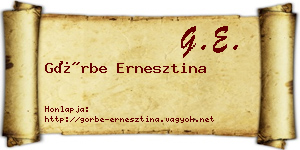 Görbe Ernesztina névjegykártya